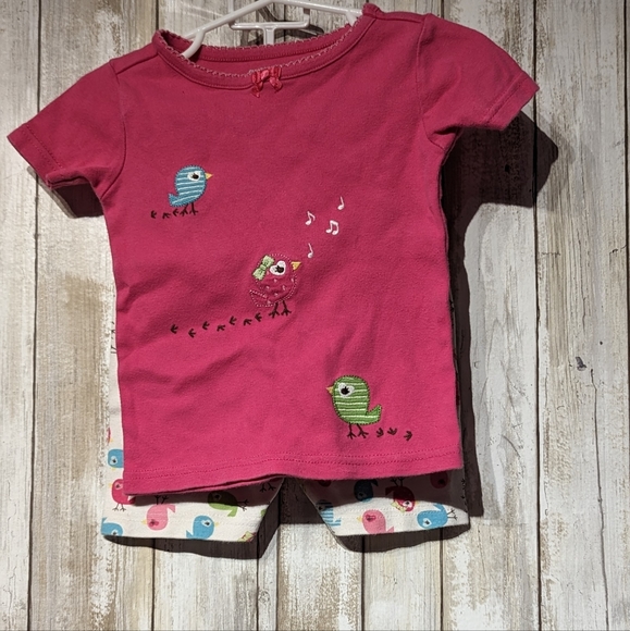 Gymboree 2 piece birdie pattern top with matching bottoms set size 2T. - Picture 1 of 6